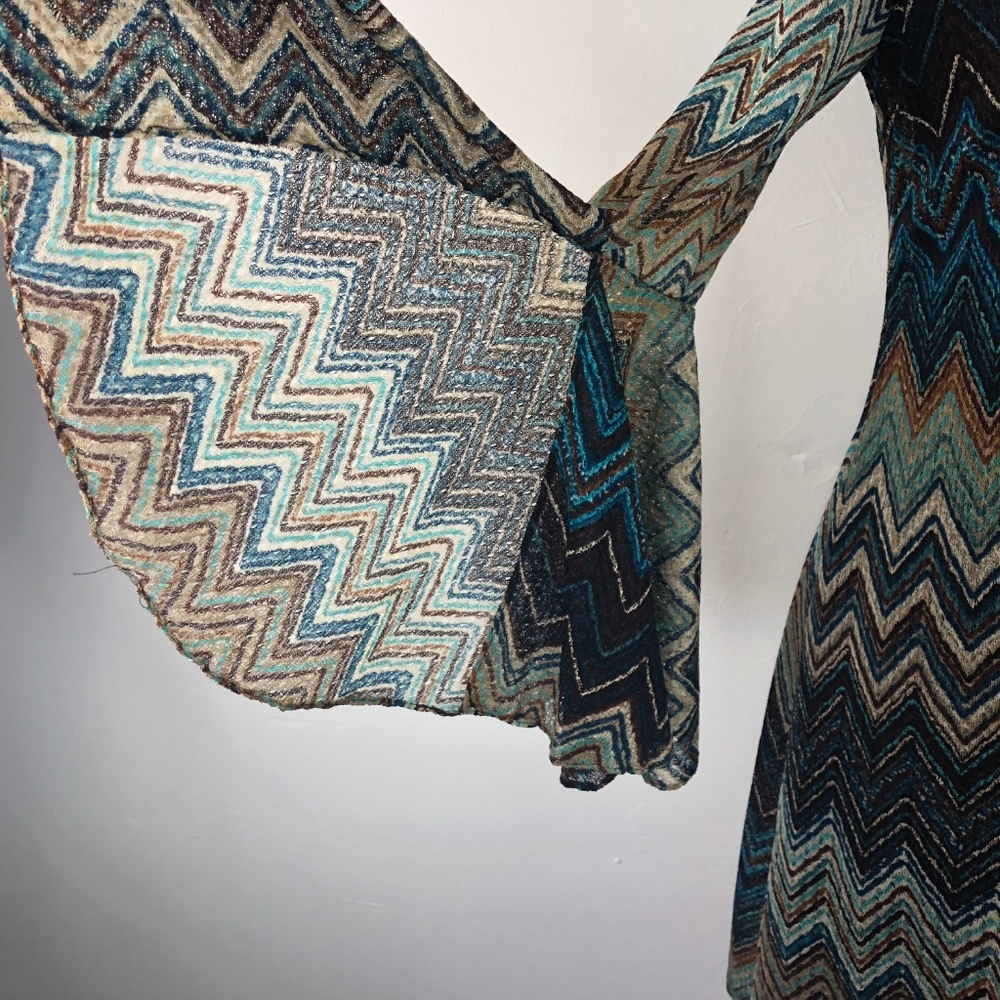 MSK 10 Chevron Dress Boho Flutter Sleeve - Picture 4 of 8